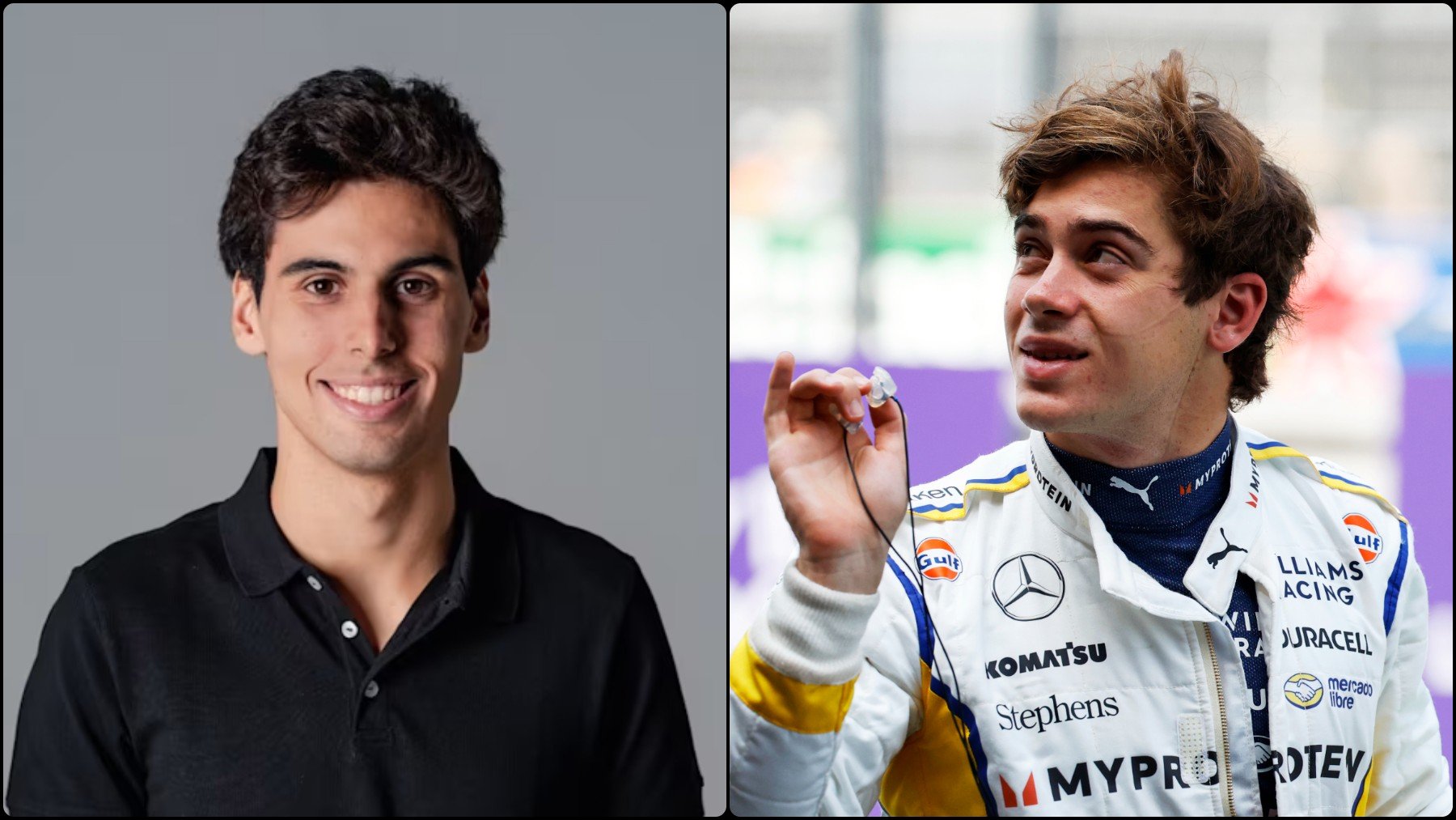 Gabriel Bortoleto, nuevo fichaje de Sauber, y Franco Colapinto, piloto de Williams.