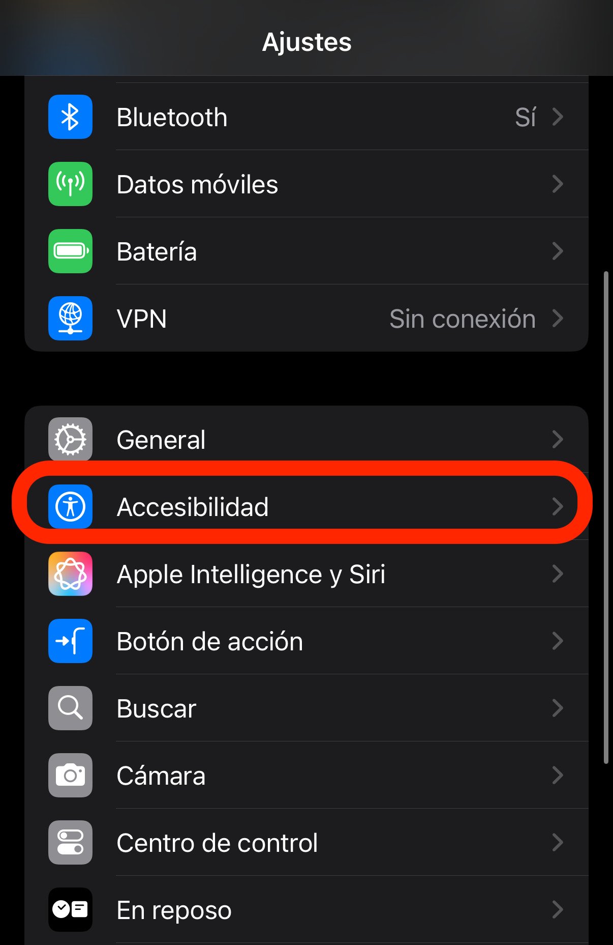 Control volumen iPhone