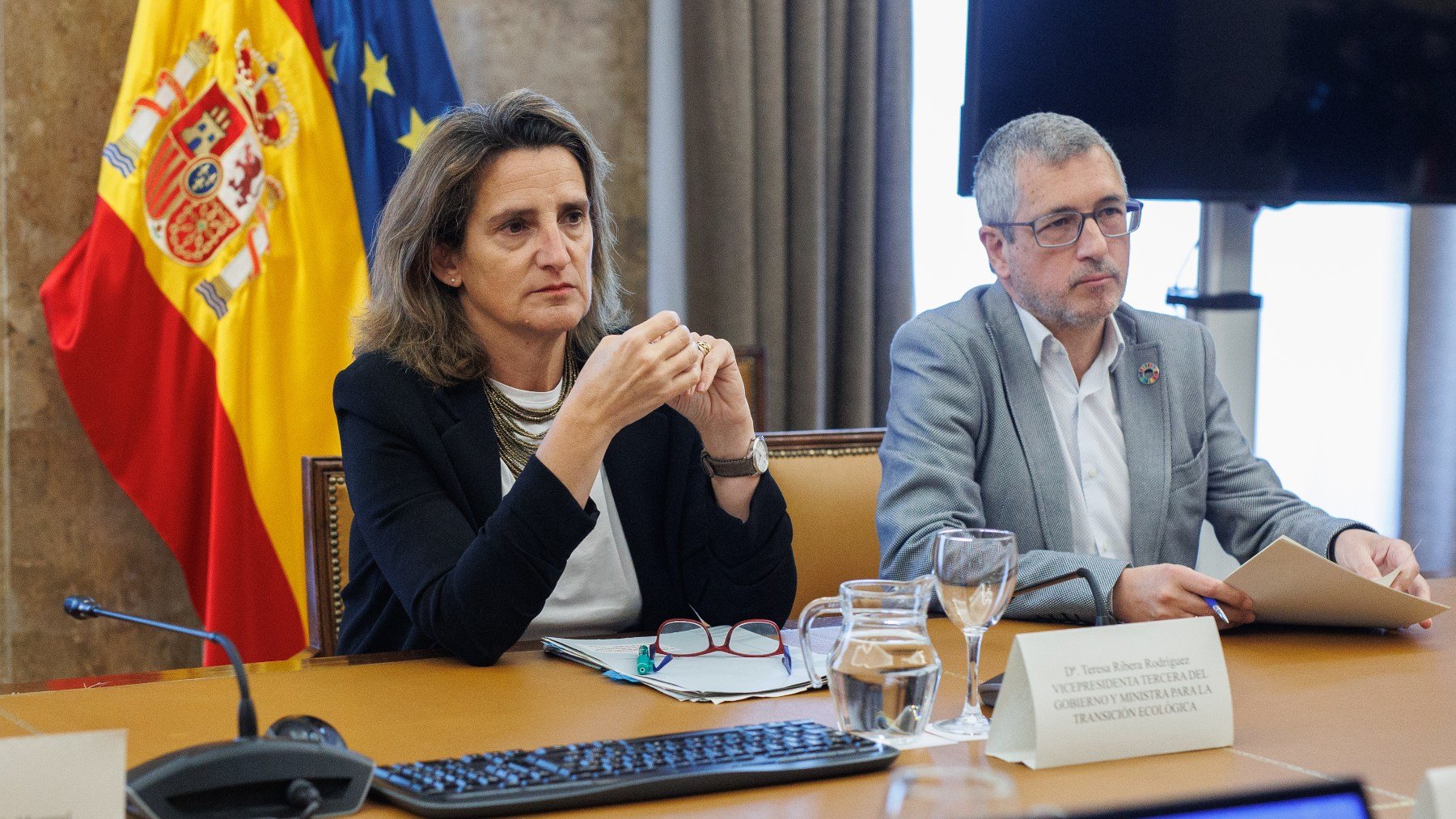 Teresa Ribera y Hugo Morán. (Foto: EP)