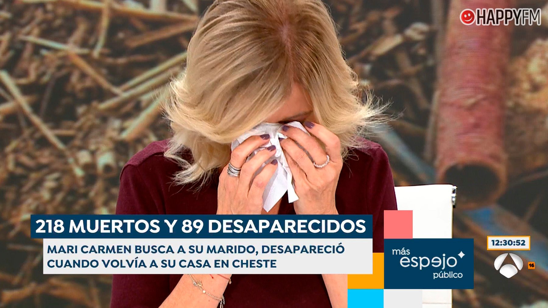 Susanna Griso rompe a llorar en Espejo público. (Atresmedia)