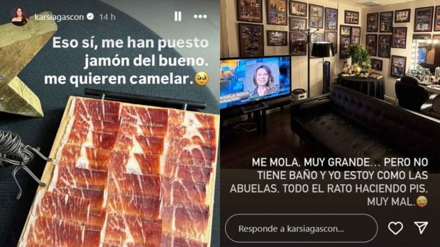 Las historias de Instagram de Karla Sofía Gascón antes de entrar al plató de El Hormiguero (Instagram).