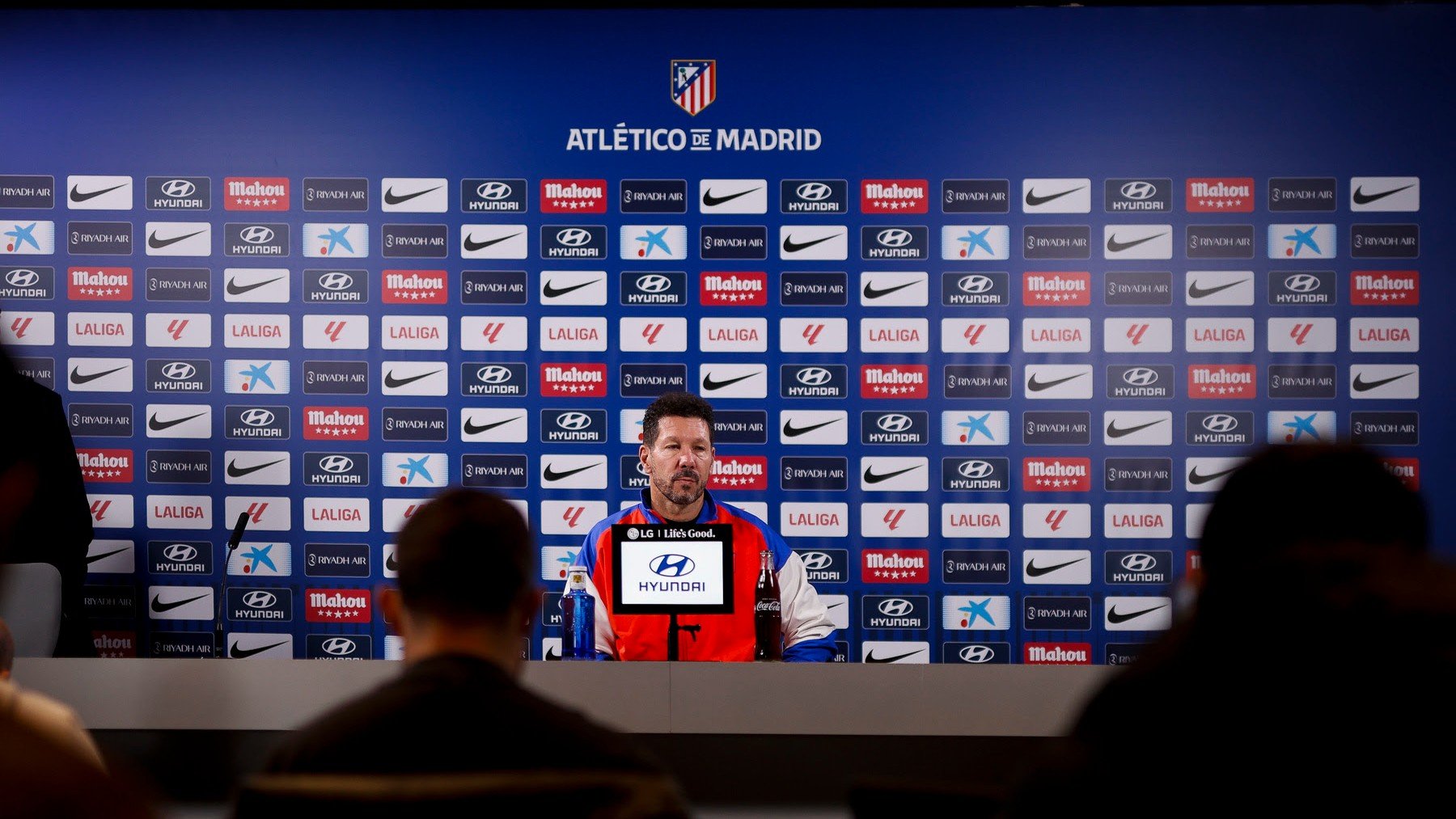 Simeone, en la rueda de prensa.