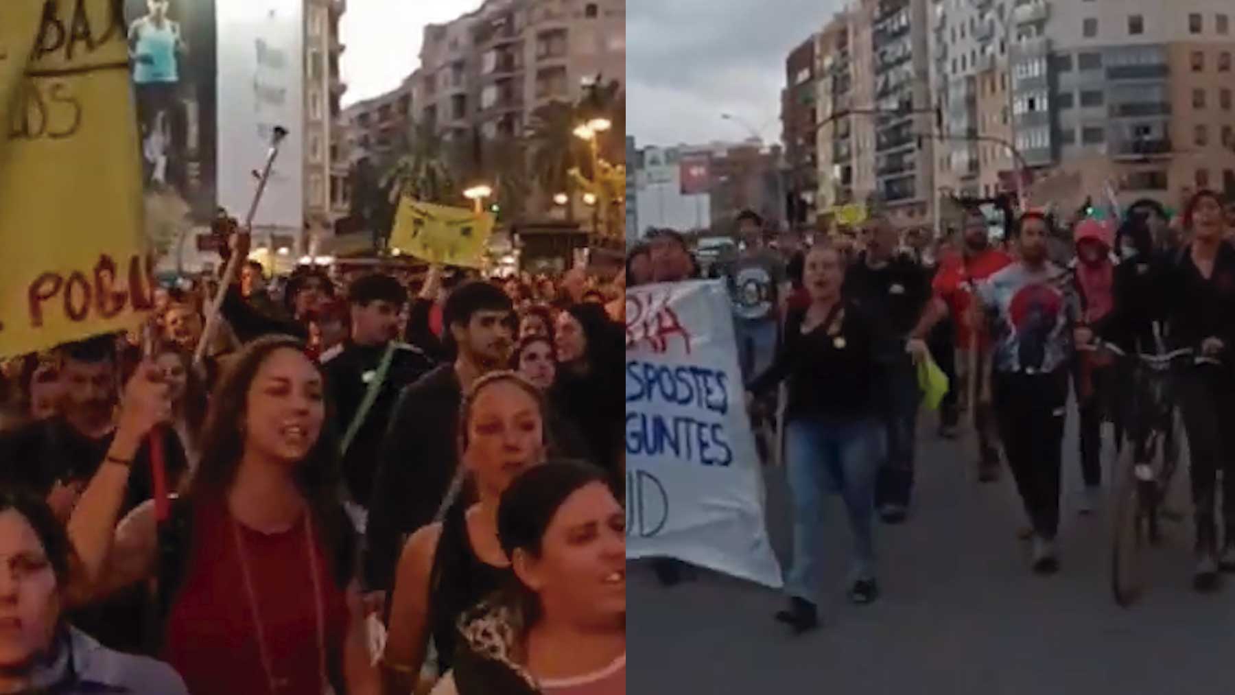 Activistas de extema izquierda en Valencia.