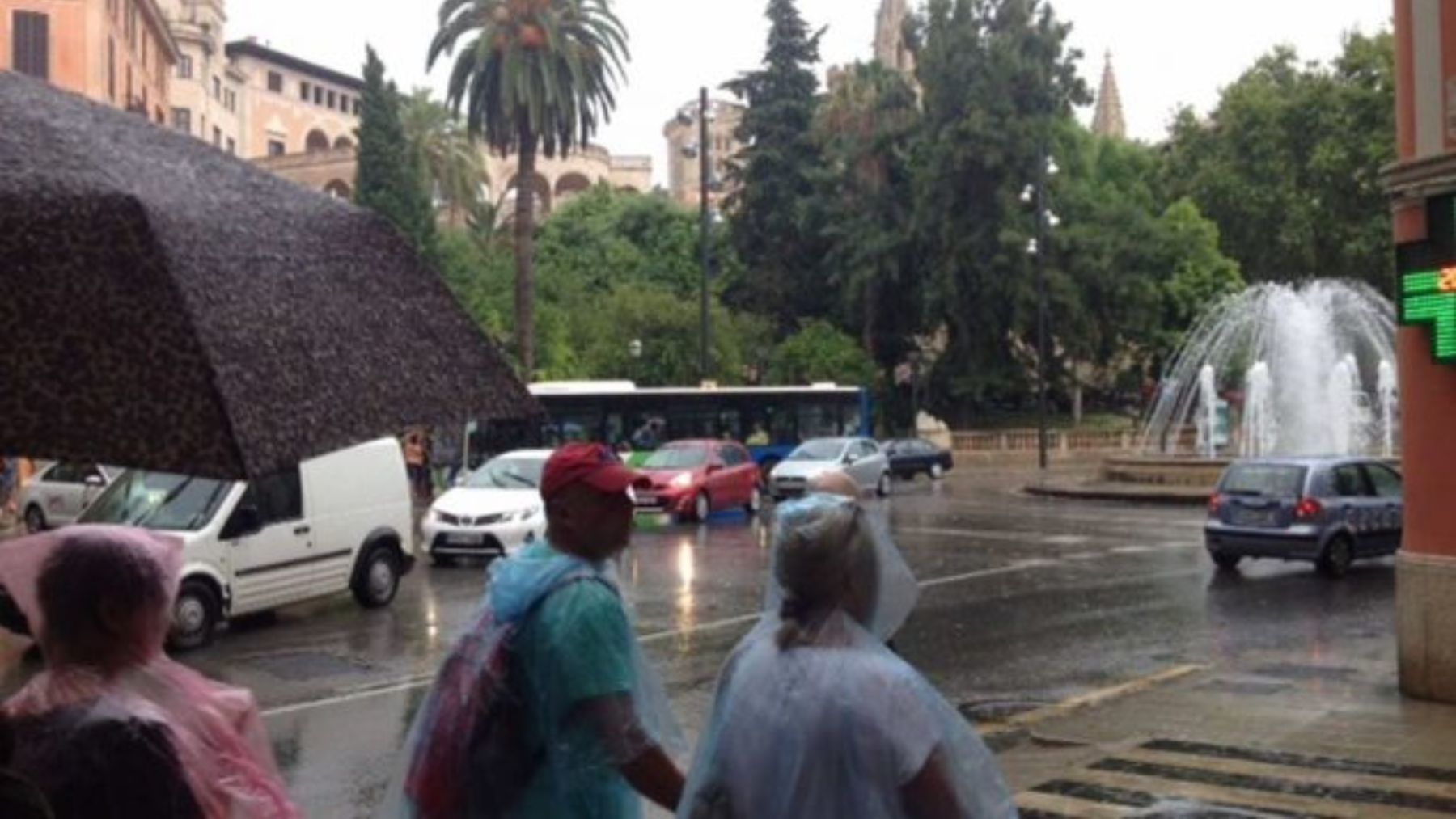 Lluvia en el centro de Palma.