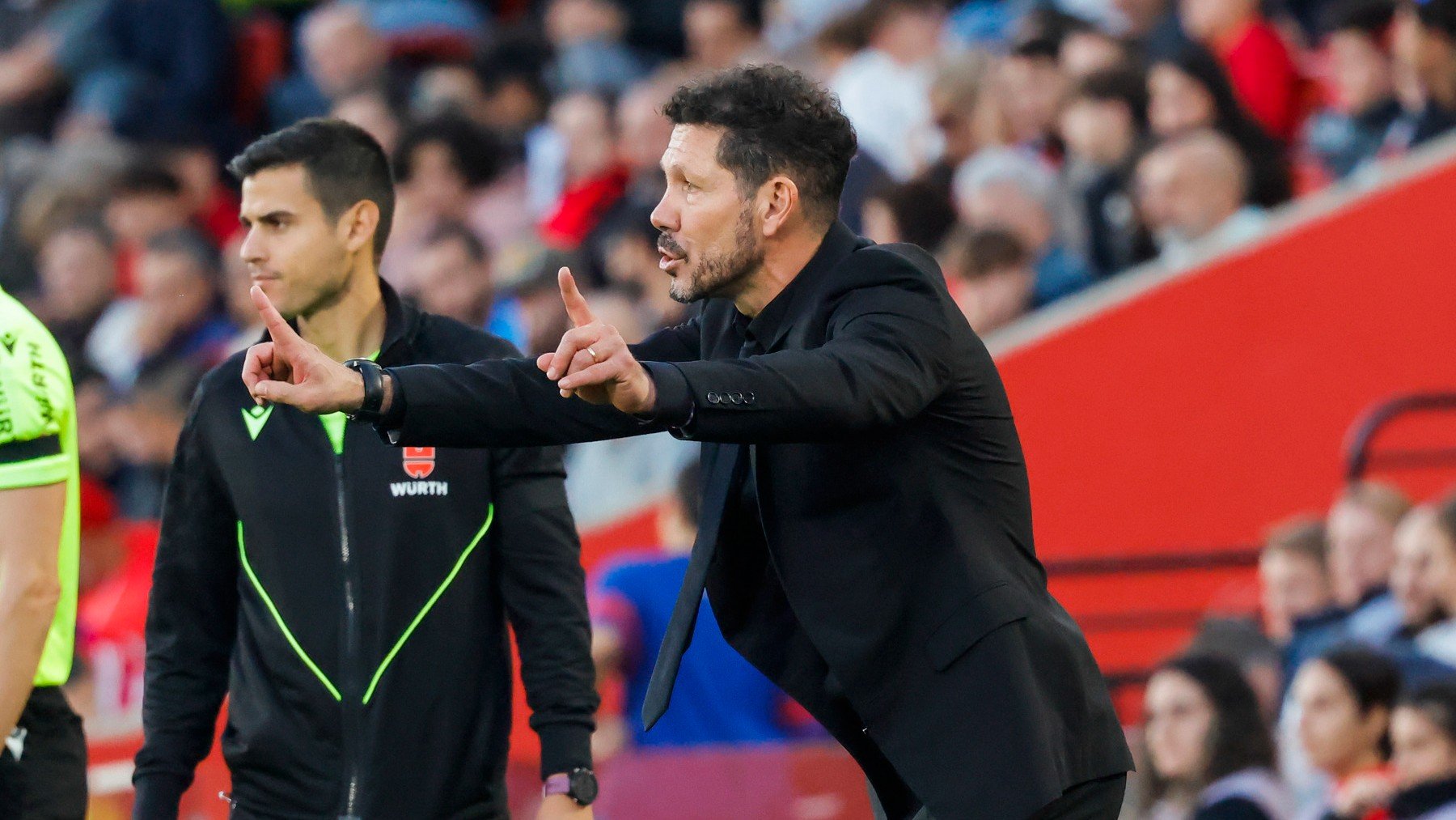 Simeone, durante el partido.