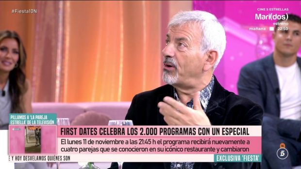 Carlos Sobera acude como invitado a 'Fiesta'. (Mediaset)