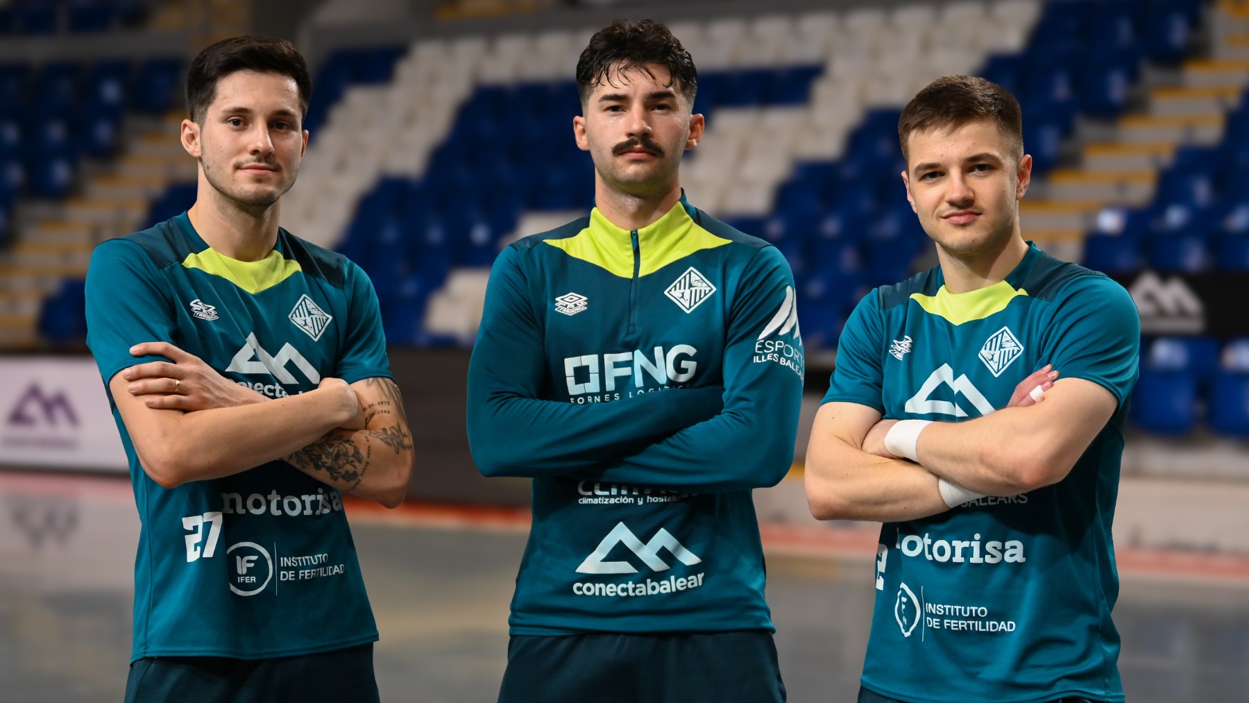 Ernesto, Gordillo y Henrique posan en Son Moix.