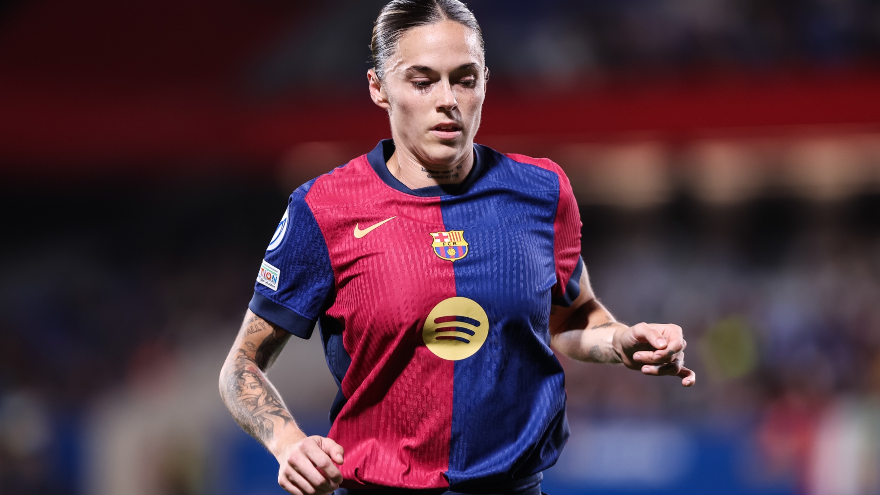 Mapi León, en un partido con el Barcelona. (EP)