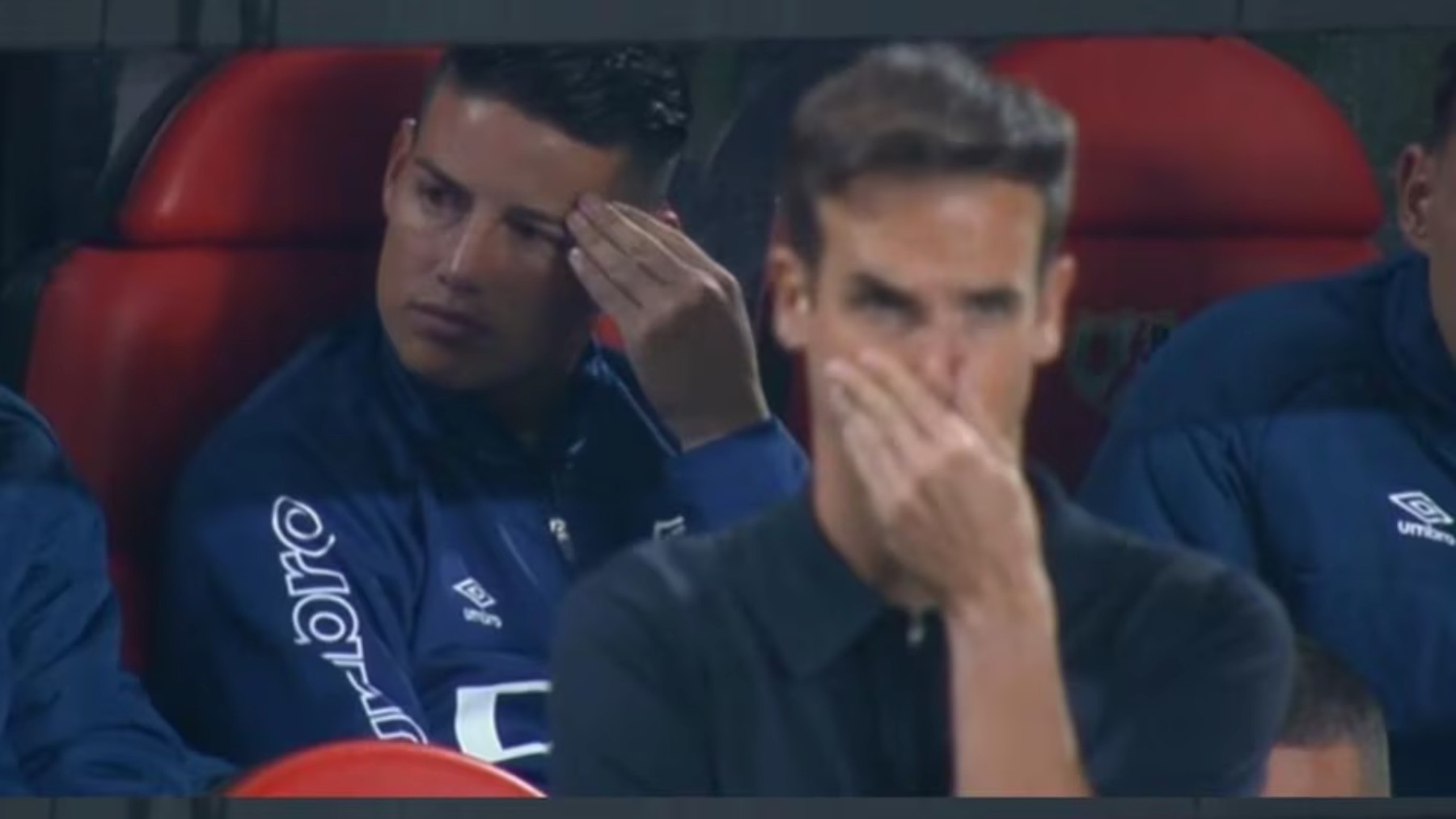 James Rodríguez e Íñigo Pérez en el Rayo-Las Palmas.