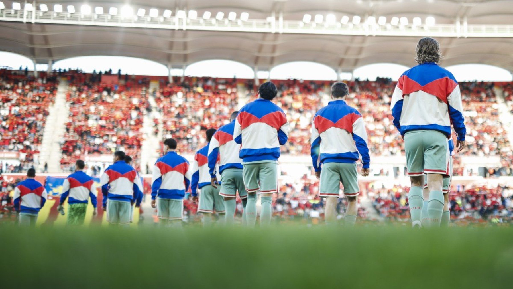 Los jugadores, calentando antes de un partido.