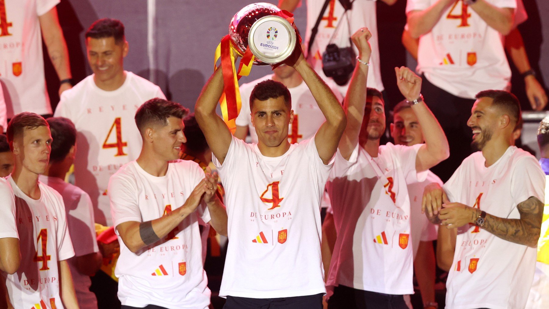 Rodri en la celebración de la Eurocopa con España. (Getty)