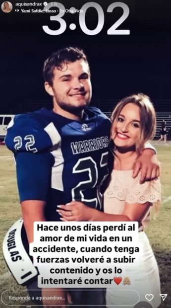 Sandra Pérez confirma la muerte de su novio. (Instagram) 