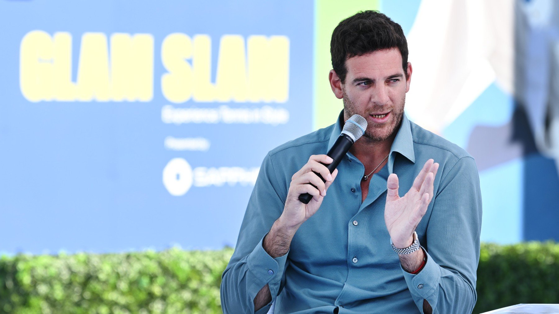 Juan Martín del Potro, durante una comparecencia pública. (Getty)