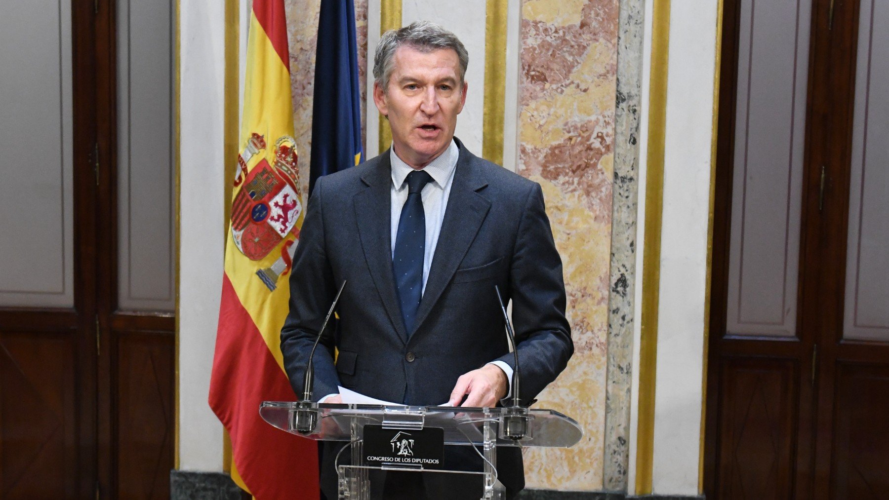 Feijóo este miércoles en el Congreso. (Foto: EP)