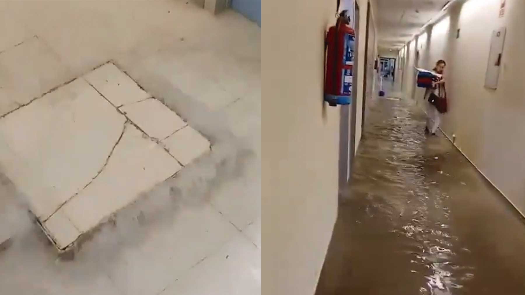 Inundaciones por la DANA en el Hospital Clínico de Málaga.