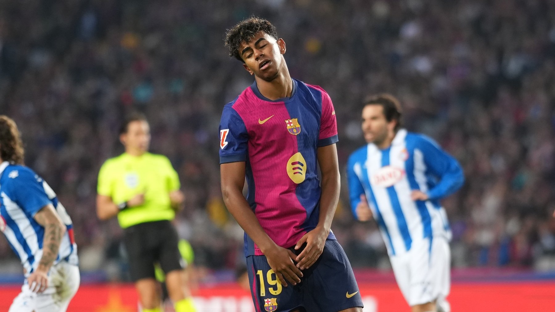 Lamine Yamal, en su último partido ante el Espanyol. (Getty)