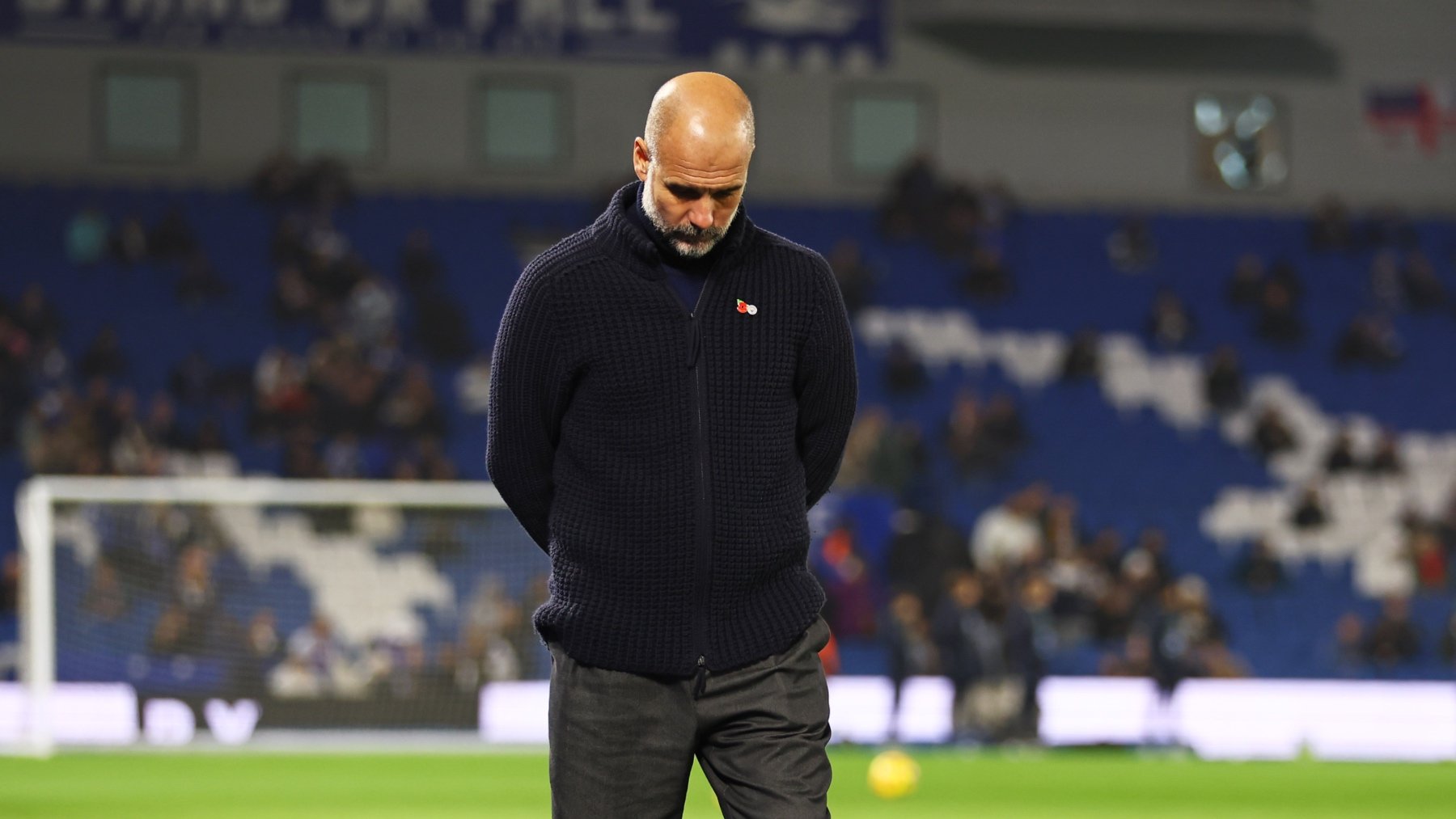 Pep Guardiola en uno de los últimos partidos con el Manchester City. (Getty)