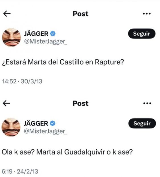 Tuits de Míster Jägger.