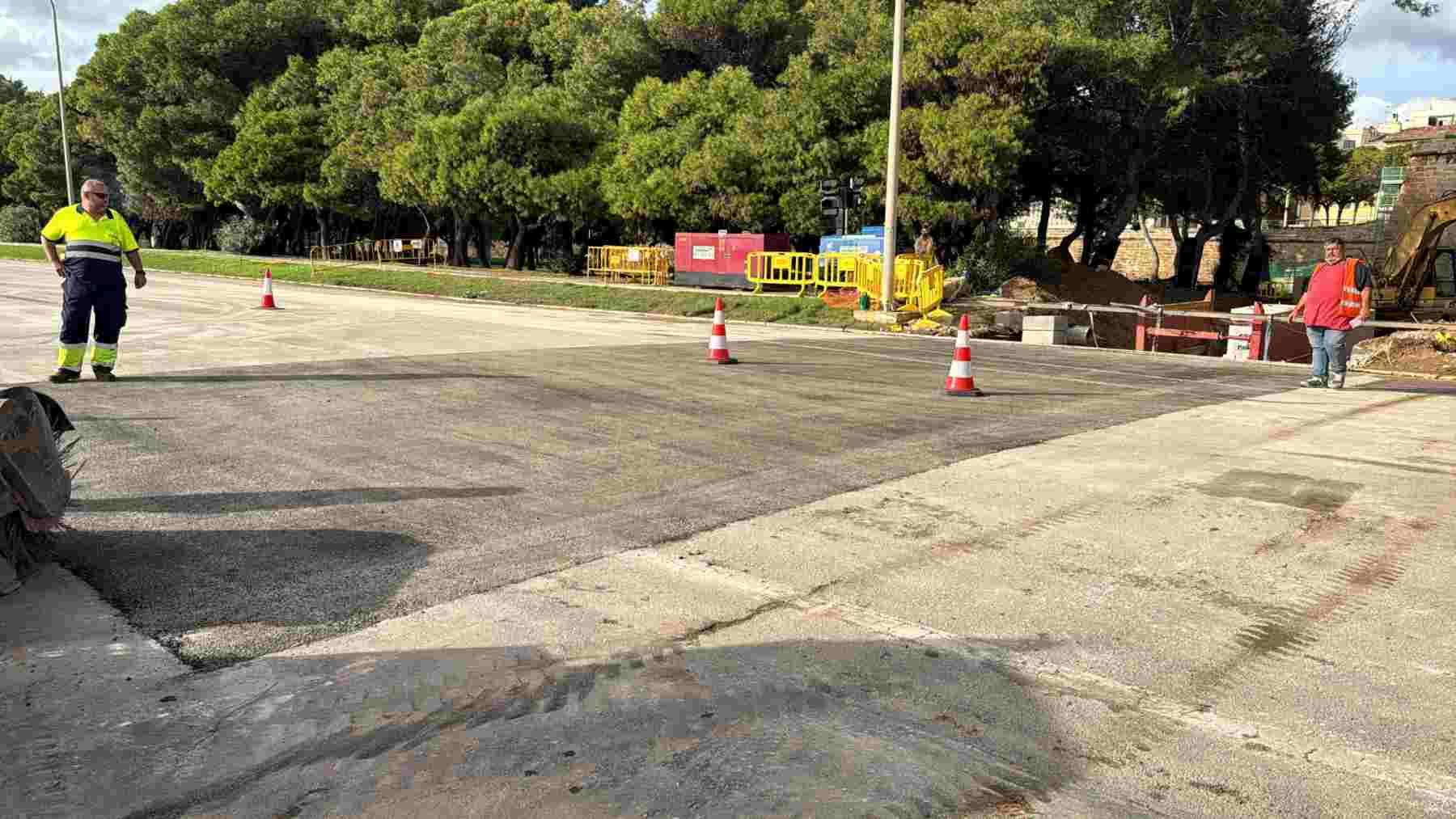 Asfaltado del proyecto de colector de pluviales en Es Baluard del Príncep.