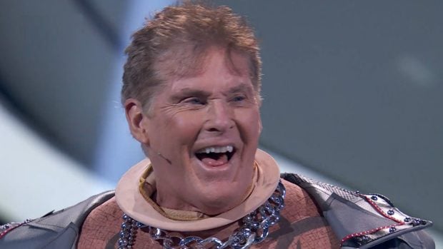 David Hasselhoff era Rinoceronte en Mask Singer 4. (Atresmedia)