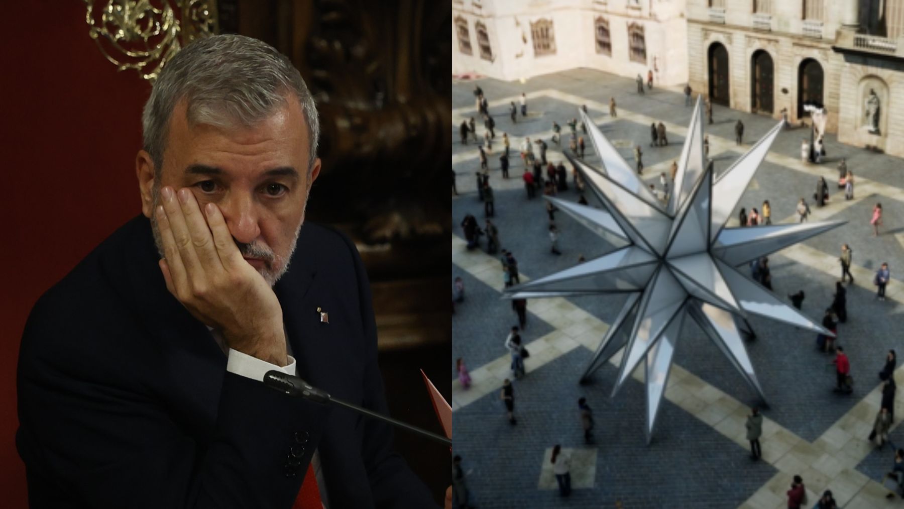 Jaume Collboni y la estrella de Navidad.