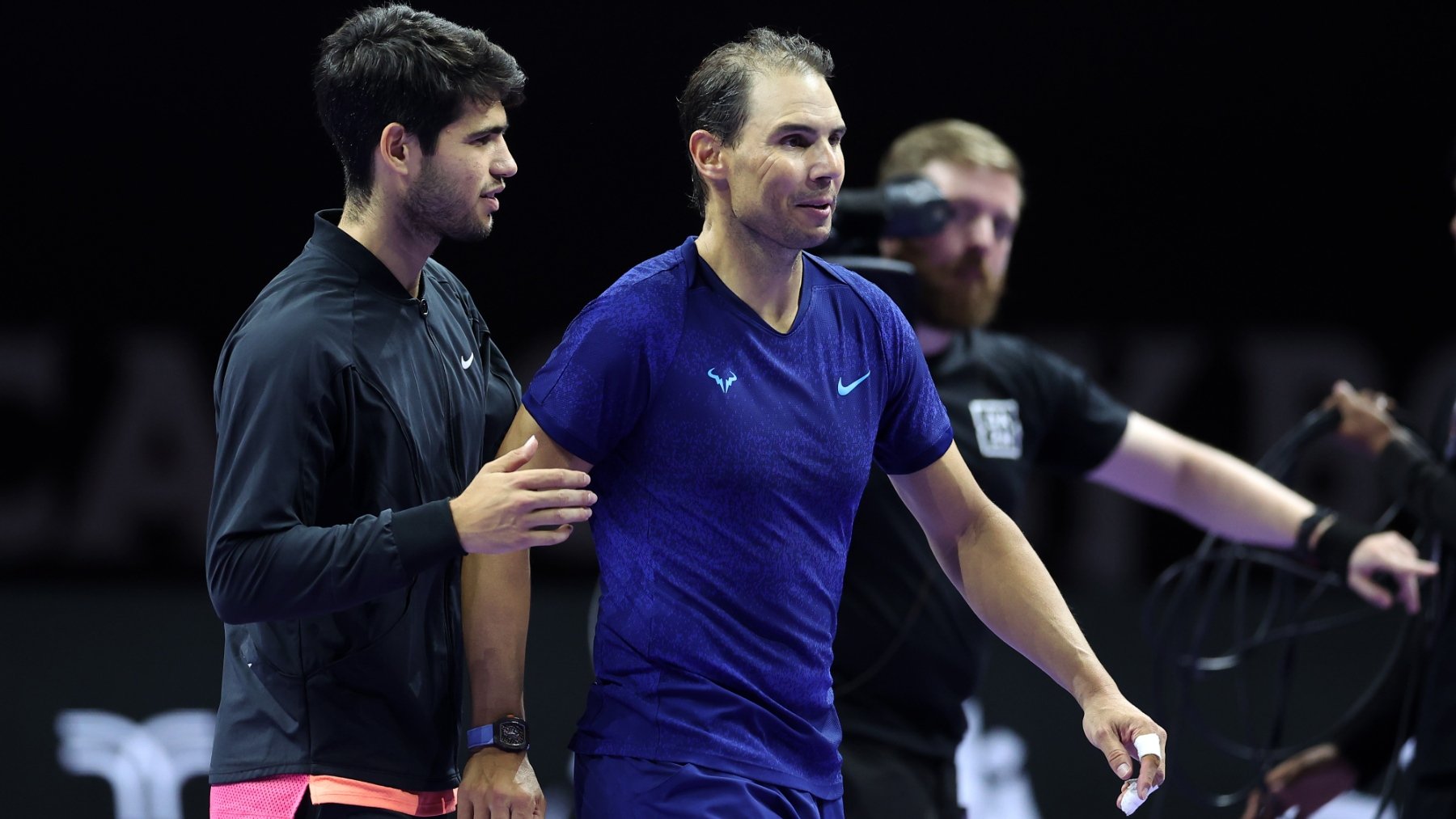 Rafa Nadal y Carlos Alcaraz. (Getty)