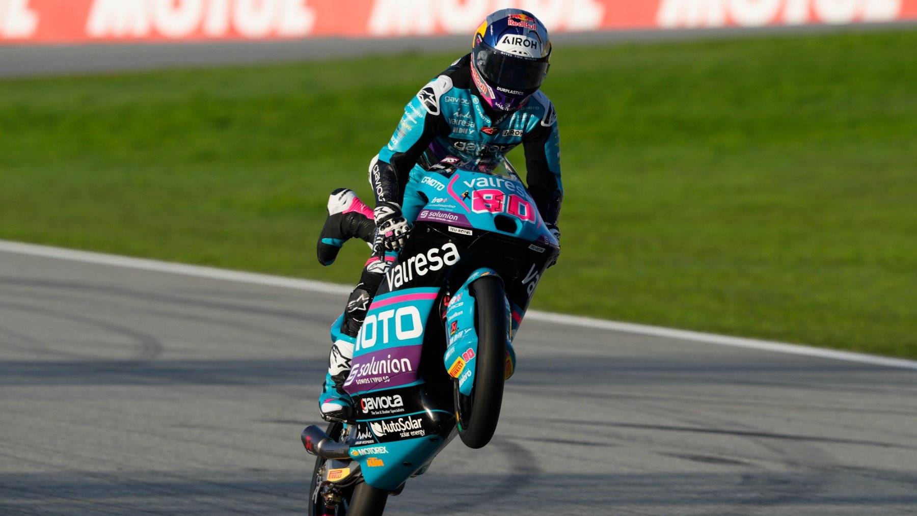 David Alonso, durante el GP de Barcelona de Moto3. (EFE)