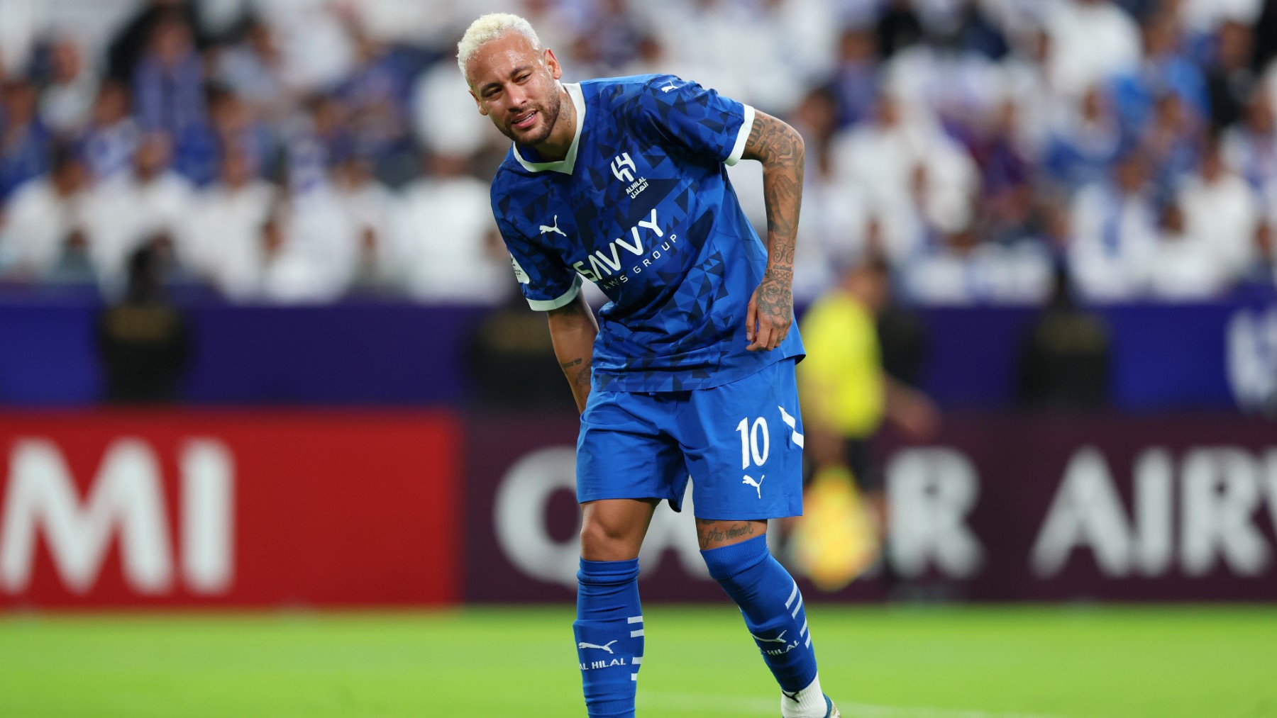 Neymar, durante un partido con Al Hilal. (Getty)