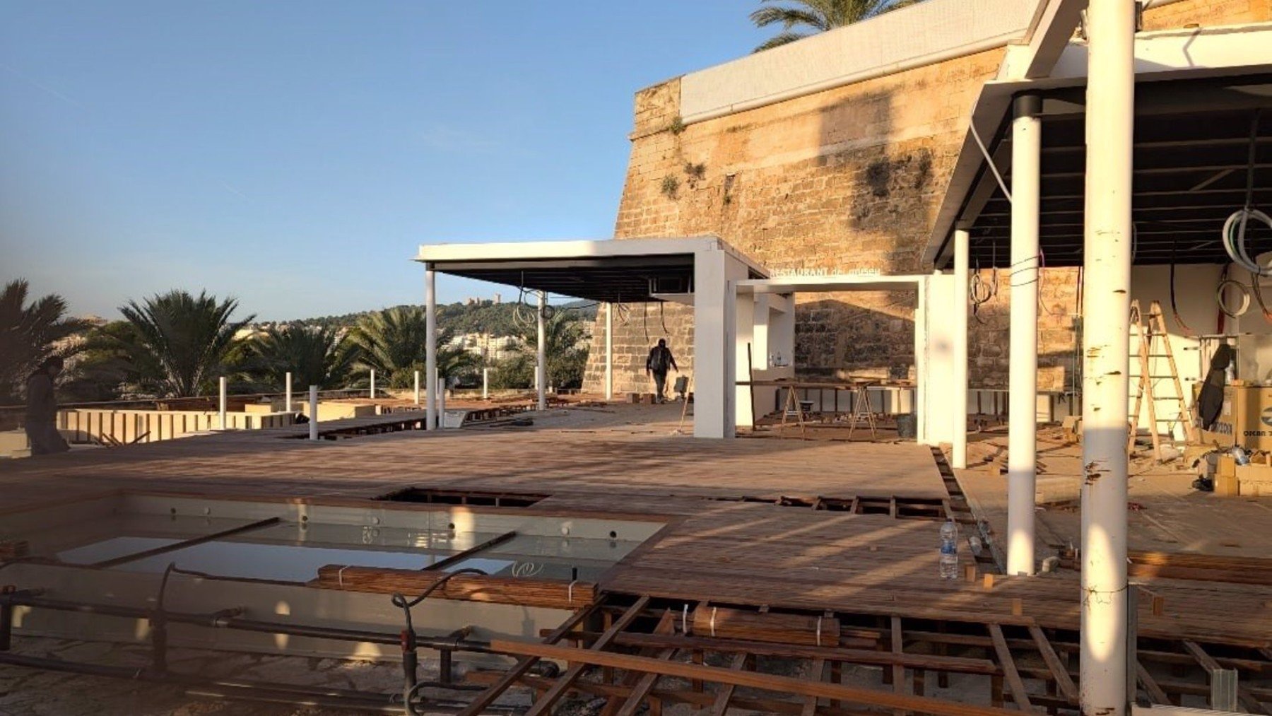 Imagen de las obras para la construcción de un restaurante en Es Baluard de Sant Pere.