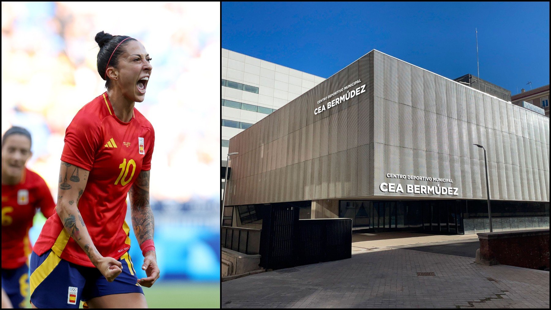 Jenni Hermoso y el polideportivo de Cea Bermúdez.