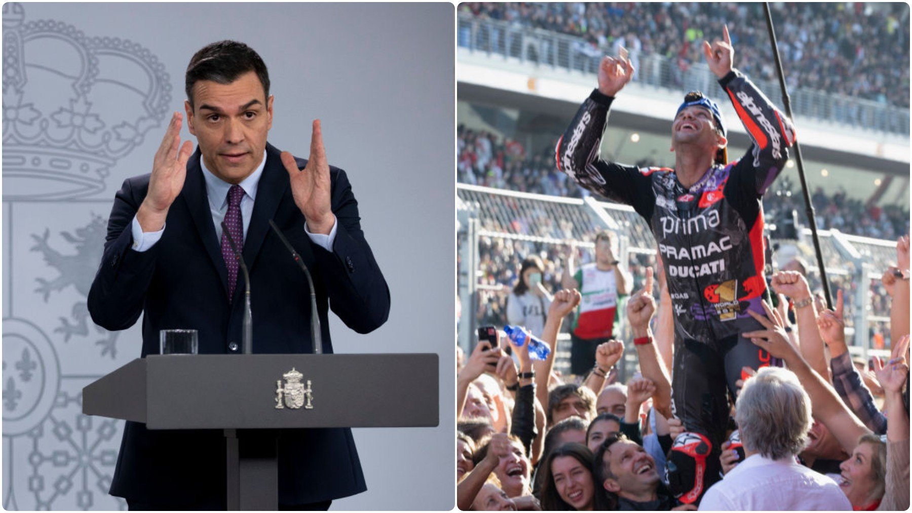 Pedro Sánchez no felicitó a Jorge Martín tras ganar el Mundial de MotoGP. (Getty)