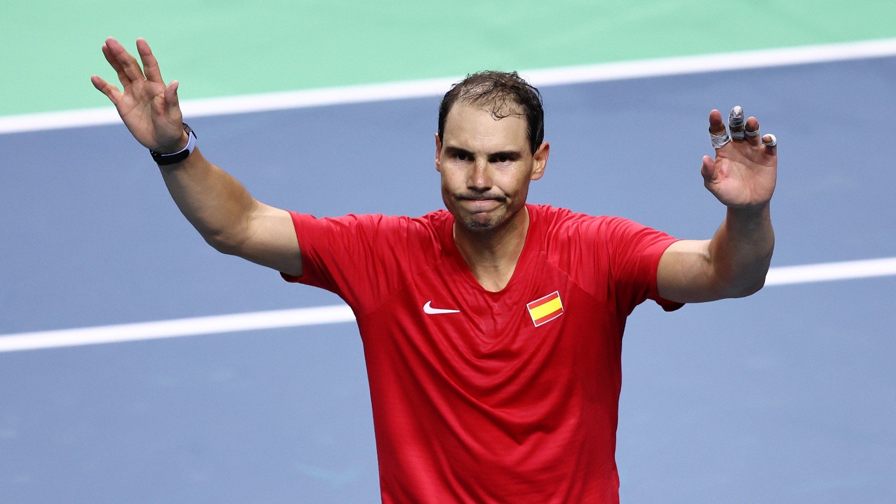 Rafa Nadal se despide del público de la Copa Davis. (Getty)