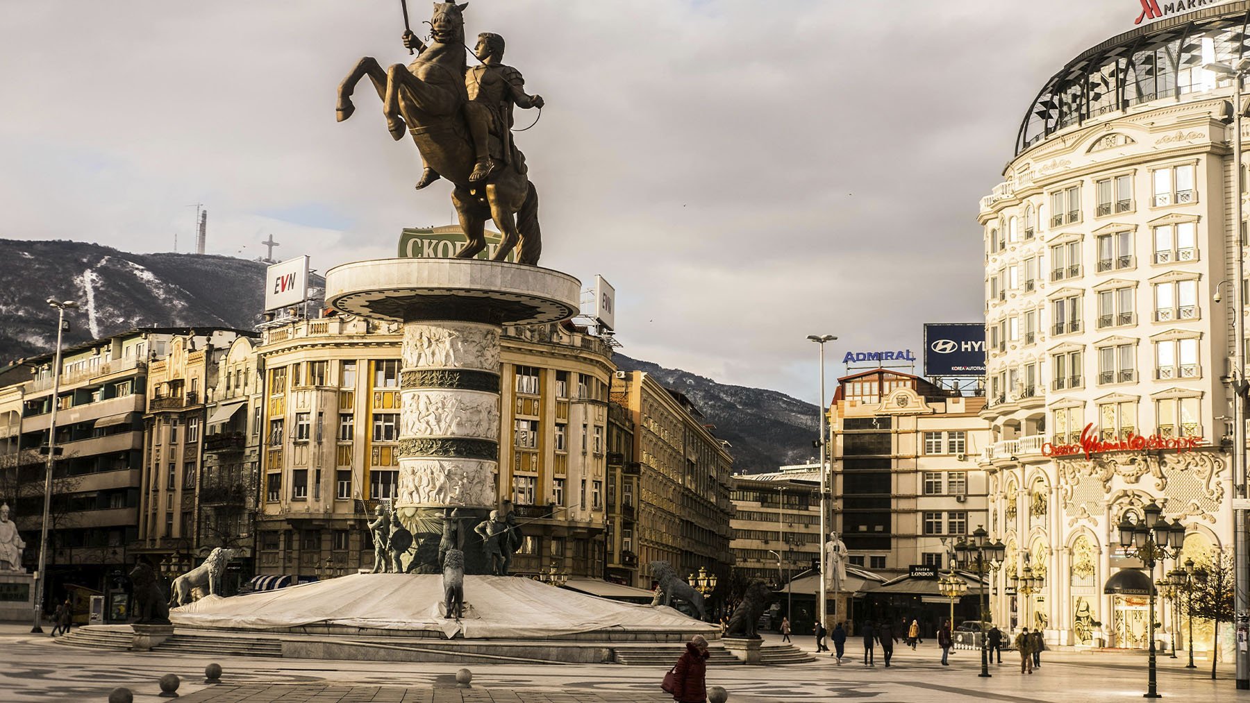 Centro histórico de Skopje, en Macedonia. Foto: Pexels.