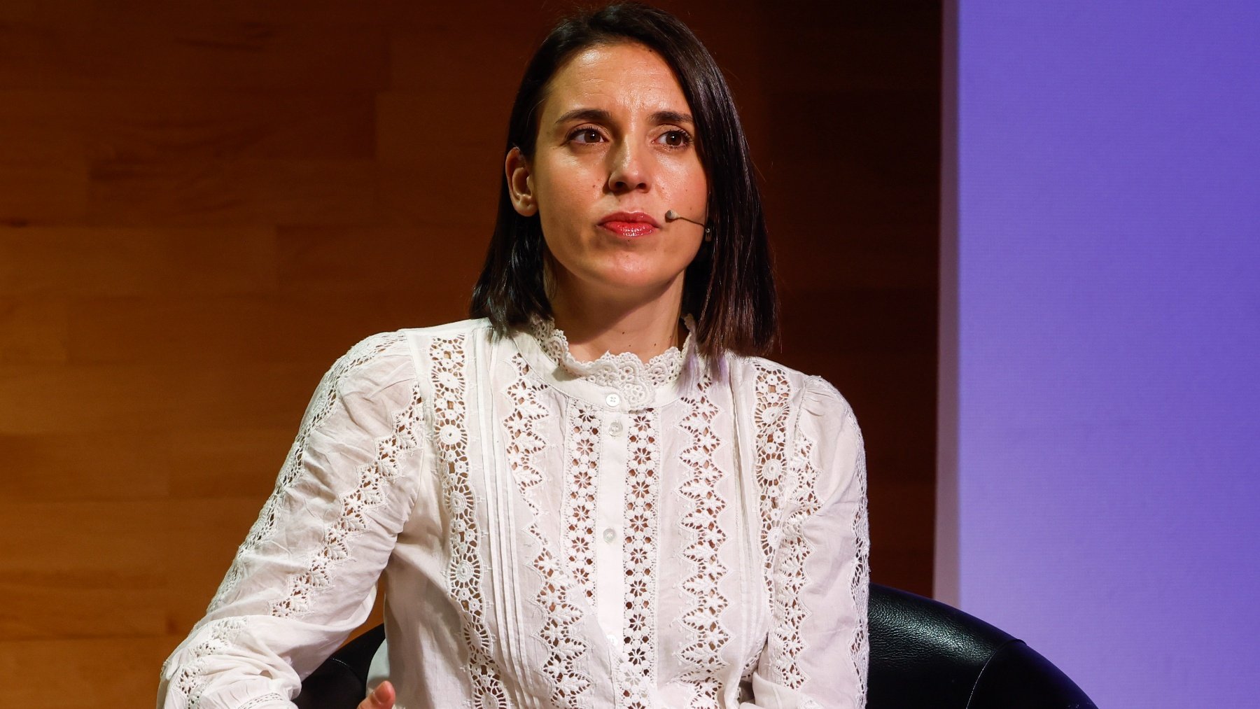 Irene Montero durante la presentación de su libro ‘Algo habremos hecho’ en Madrid. (Foto: Efe)