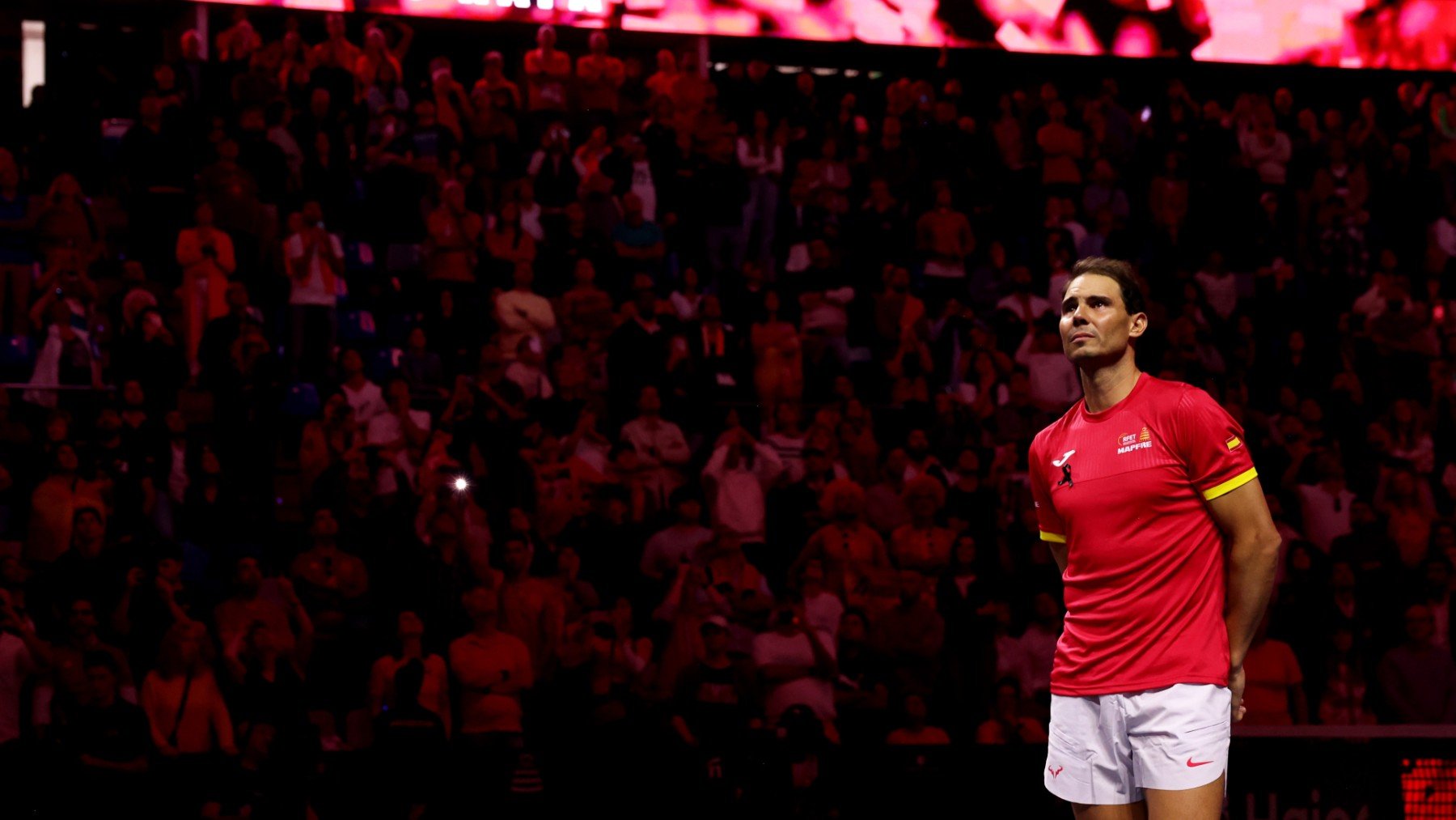 Rafa Nadal durante su homenaje. (Getty)