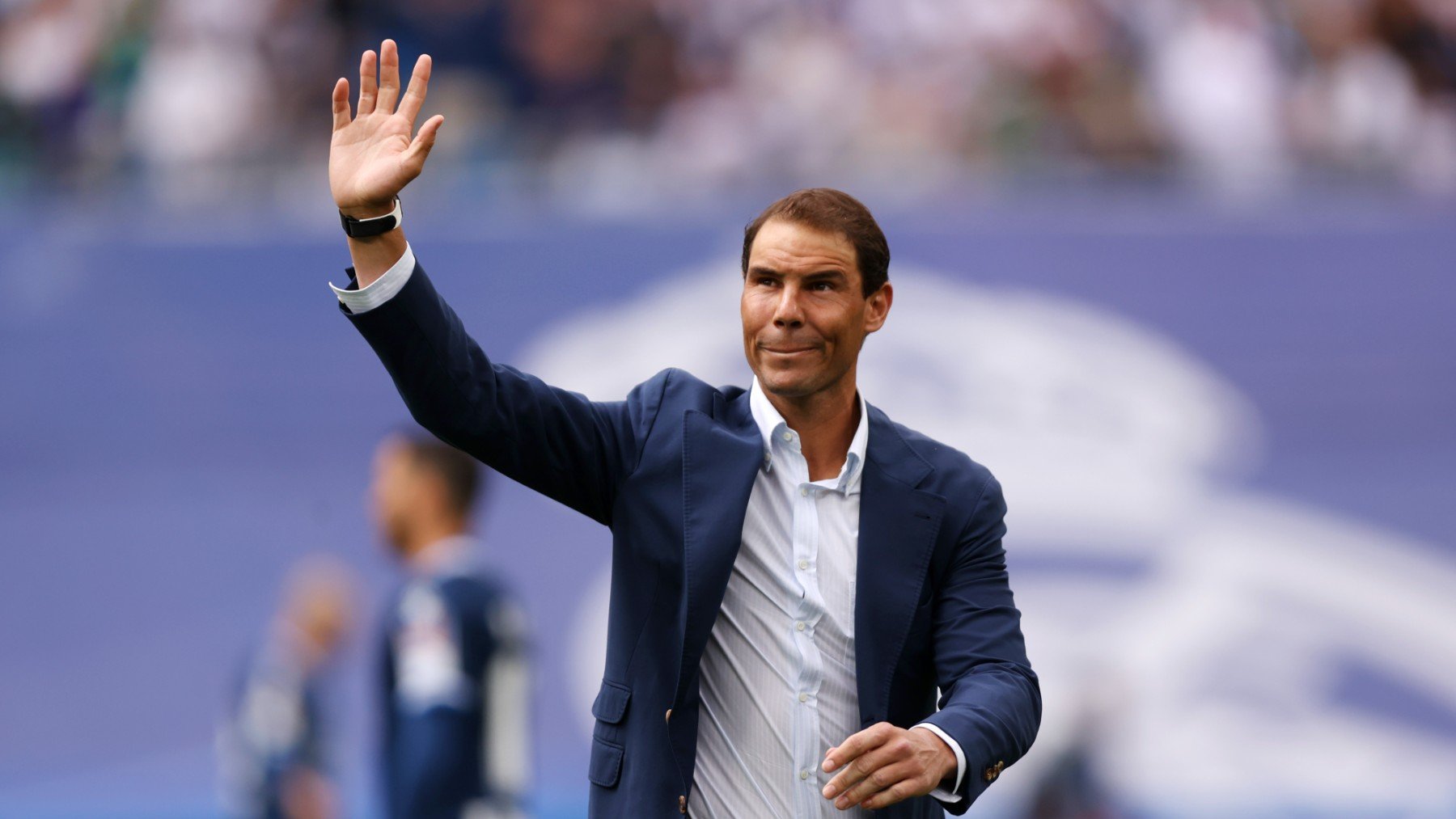 Nadal, durante un homenaje en el Santiago Bernabéu: (Getty)