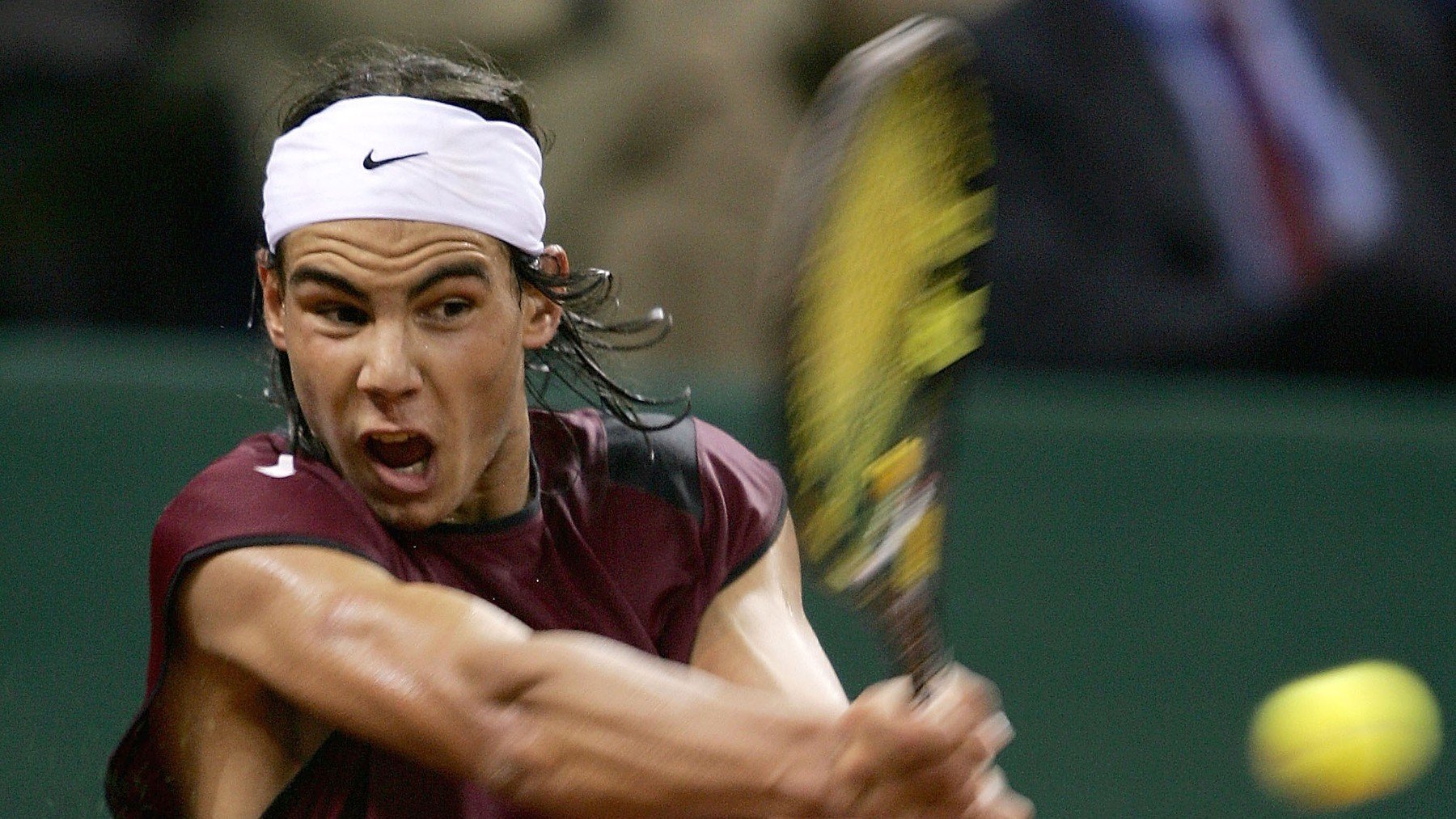 Rafa Nadal, durante su partido contra Roddick en 2003. (Getty)