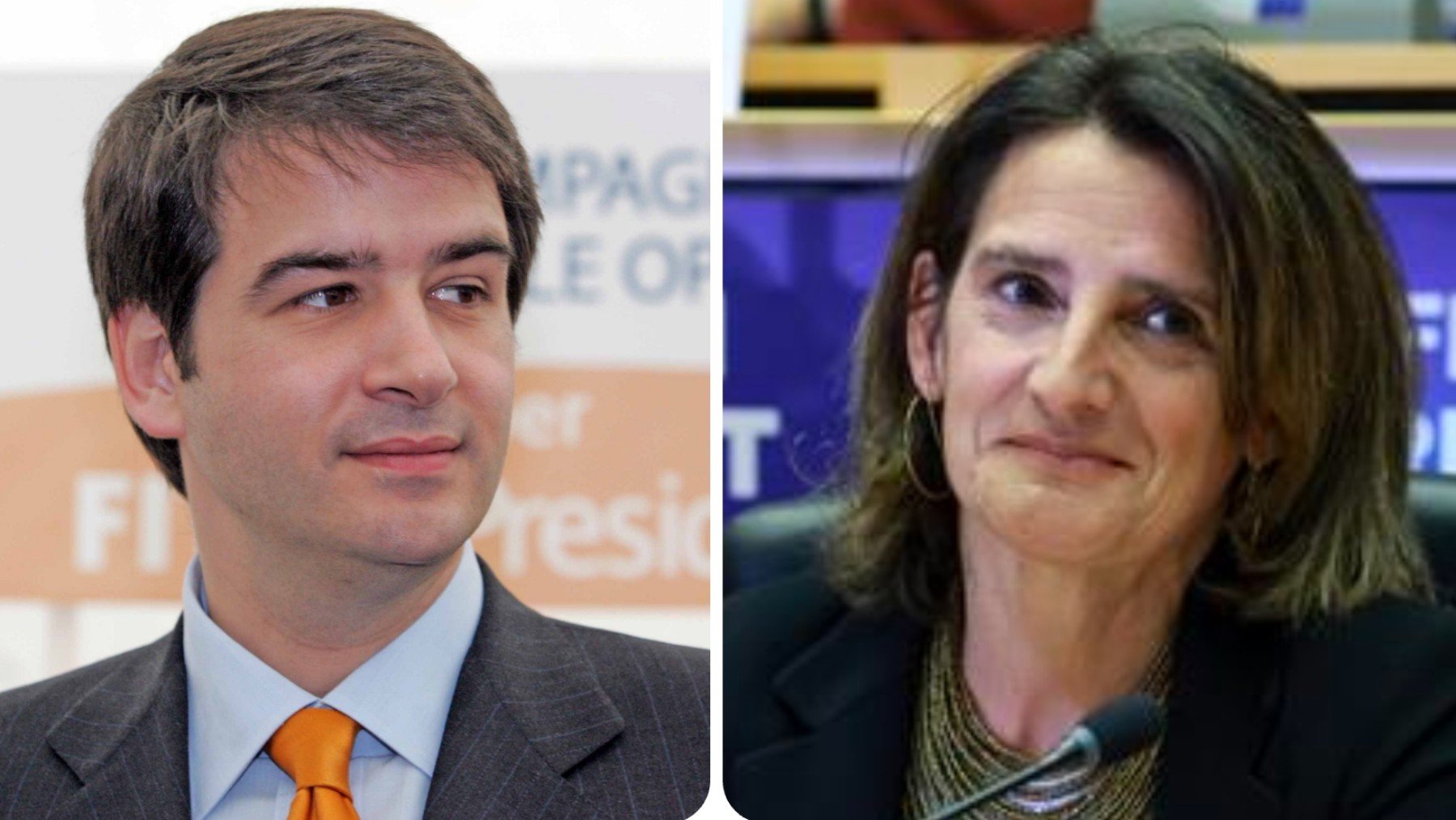 Raffaele Fitto, candidato de Georgia Meloni, y Teresa Ribera. (Fotos: Europa Press y Efe)