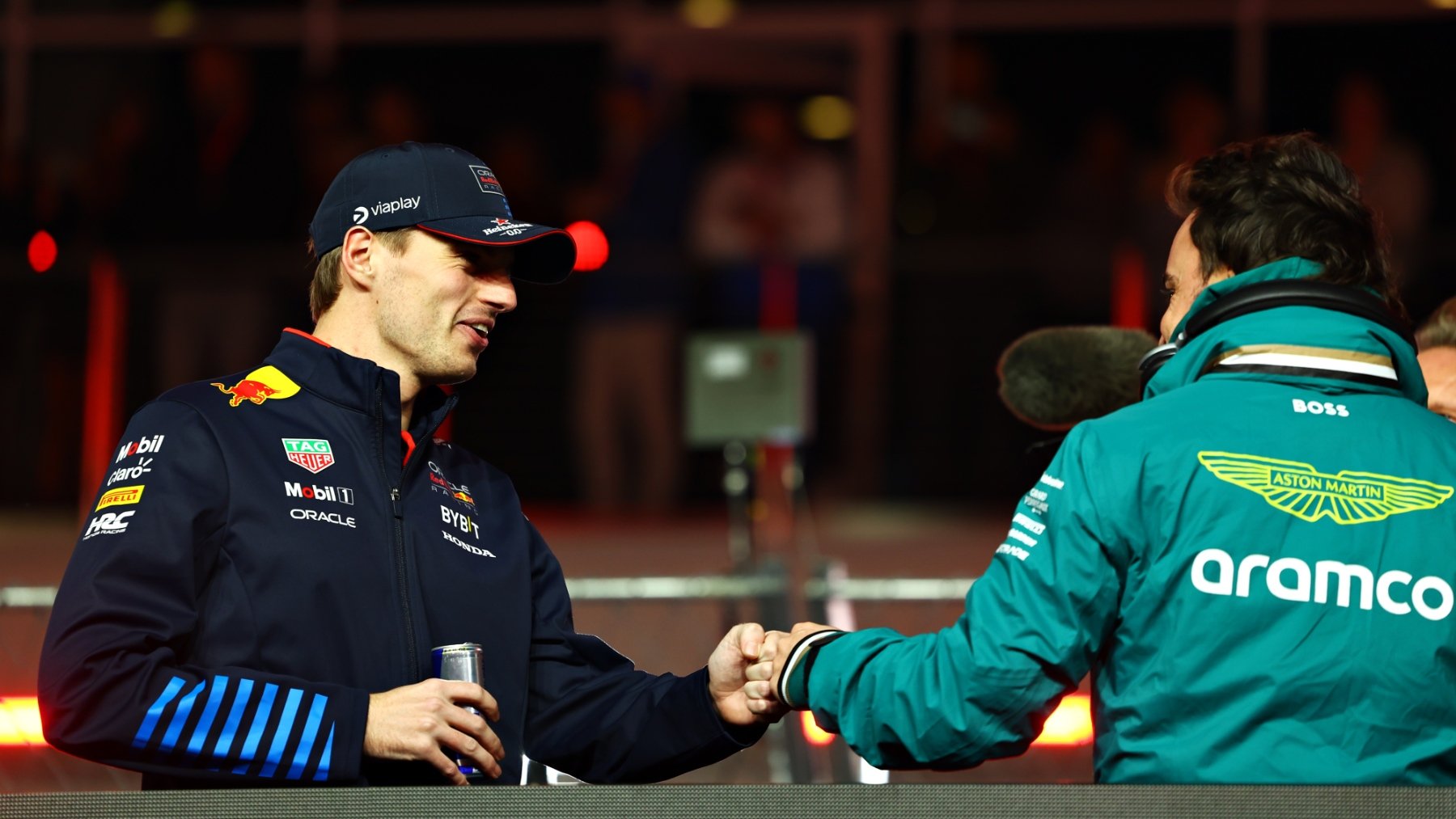 Alonso y Verstappen en Las Vegas. (Getty)