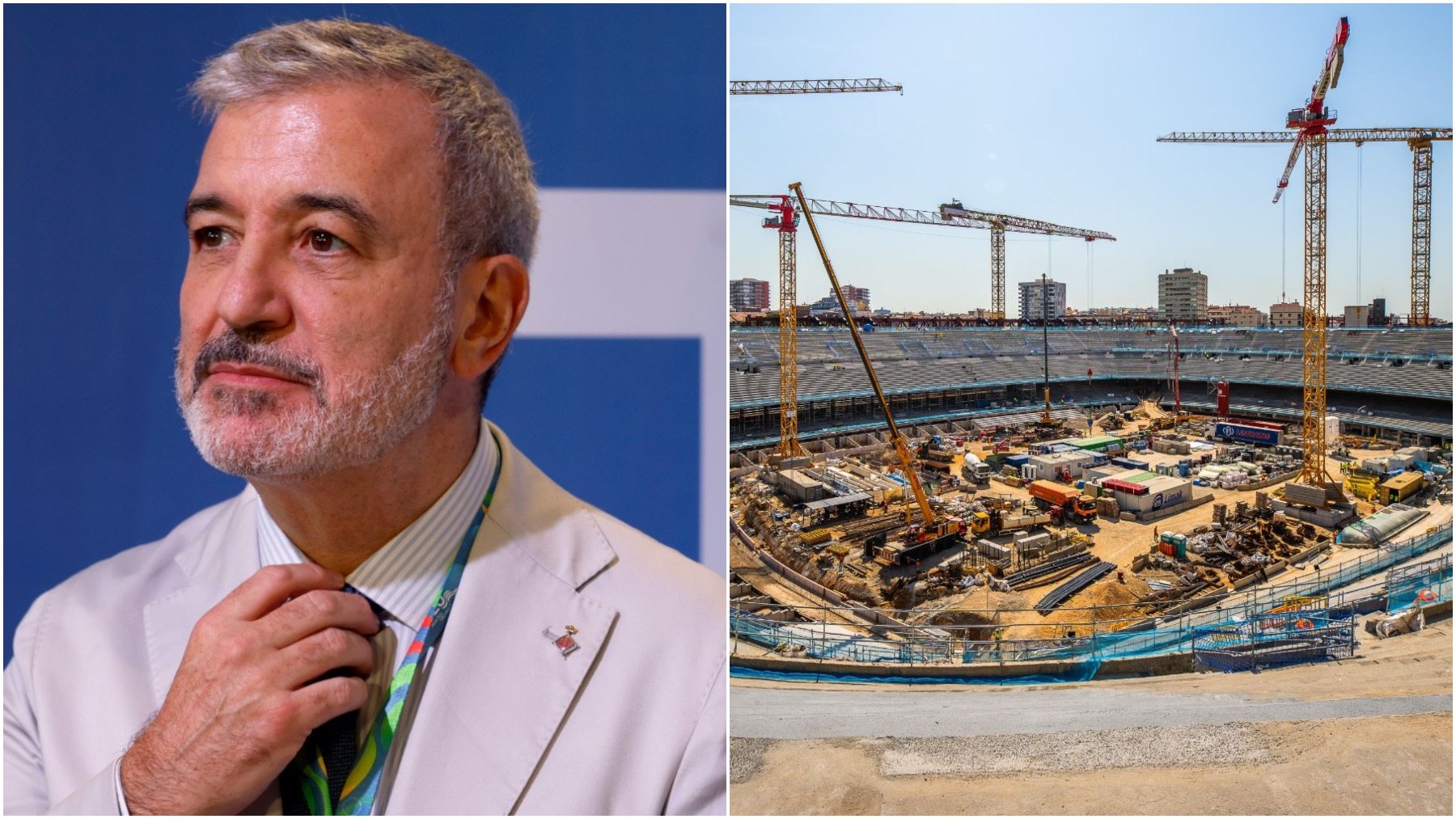 Jaume Collboni y las obras del Camp Nou.