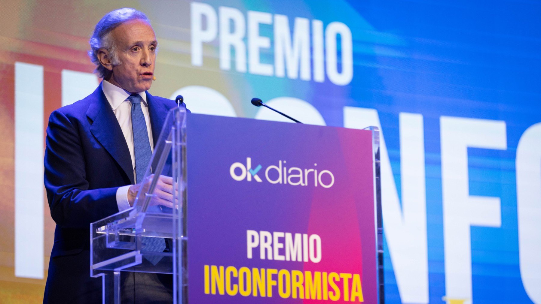 Eduardo Inda, en la gala del Premio Inconformista 2024 de OKDIARIO. (Rubén del Valle)