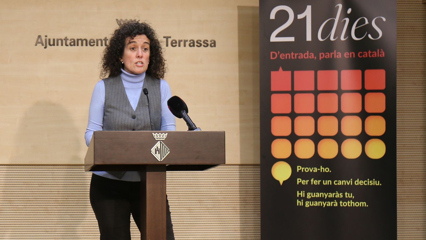 La regidora de Políticas Lingüísticas de Tarrasa, Montserrat Caupena. (Foto: Ayto. Tarrasa)