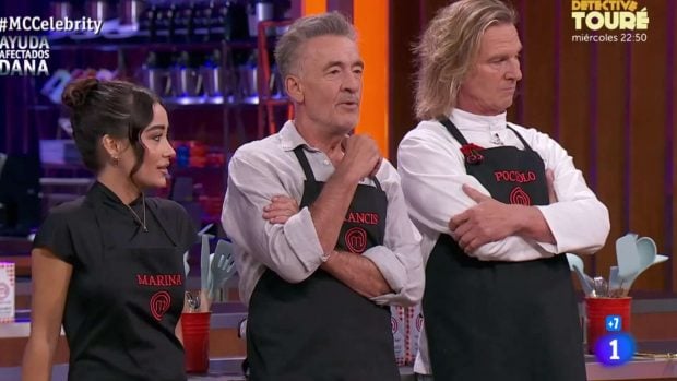 Pocholo, Marina y Francis en 'MasterChef Celebrity 9'. (RTVE) 