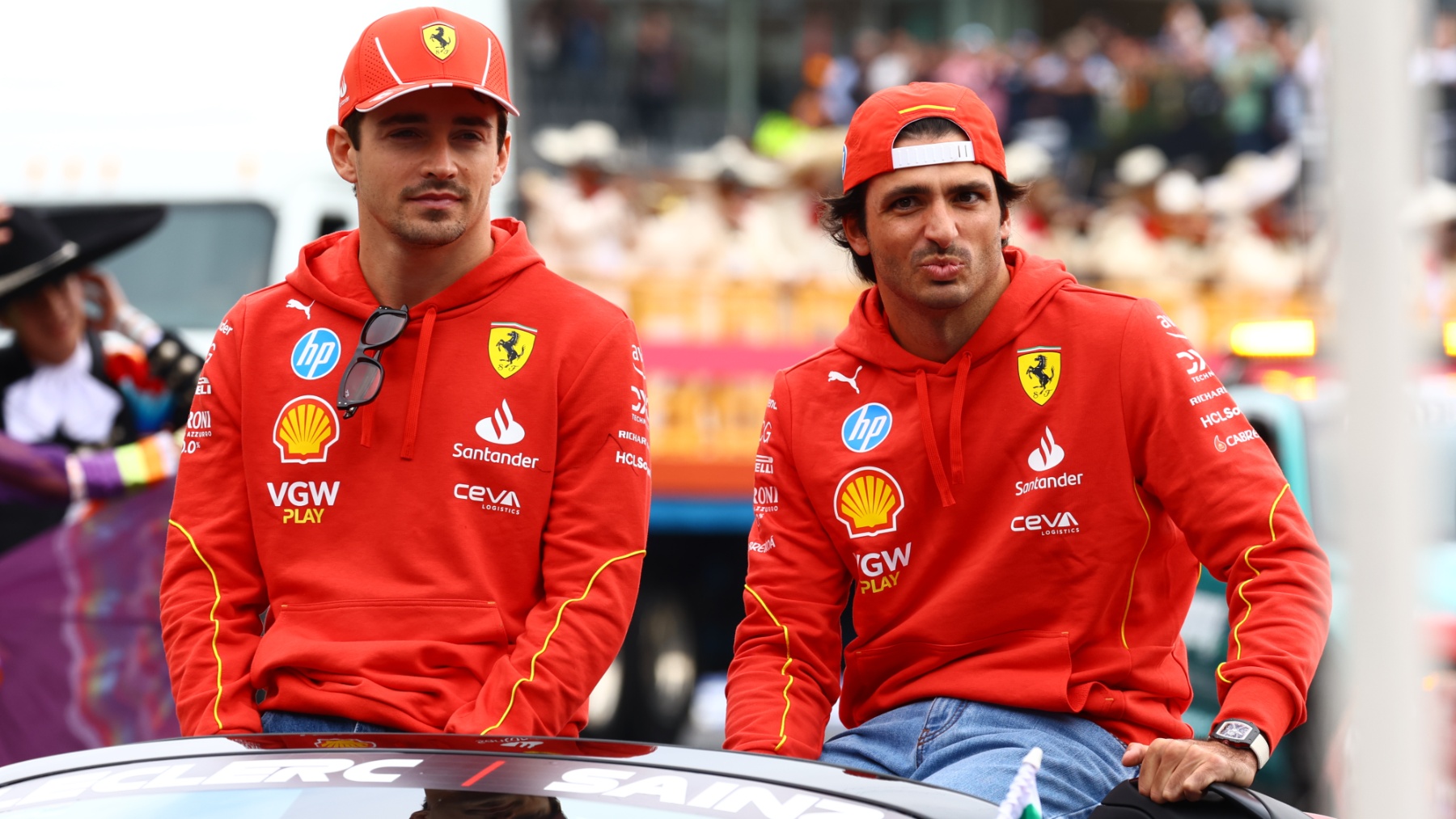 Charles Leclerc y Carlos Sainz. (Getty)