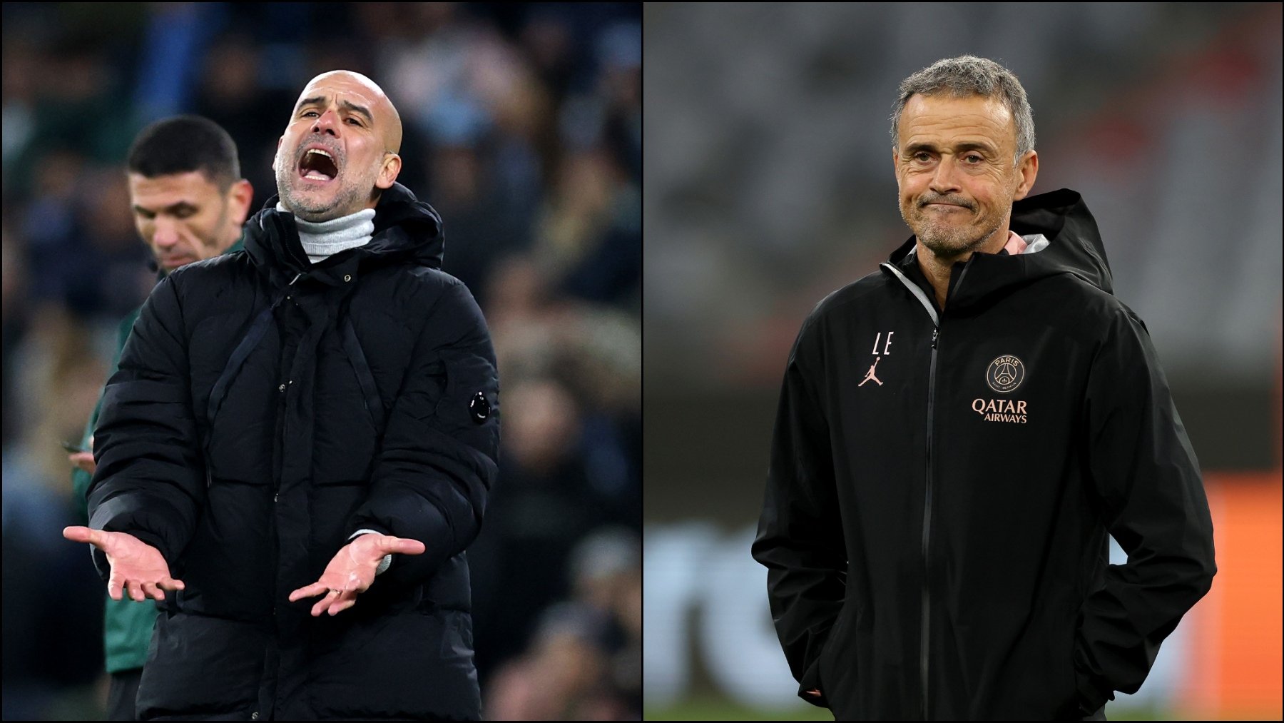 Pep Guardiola y Luis Enrique. (Getty)