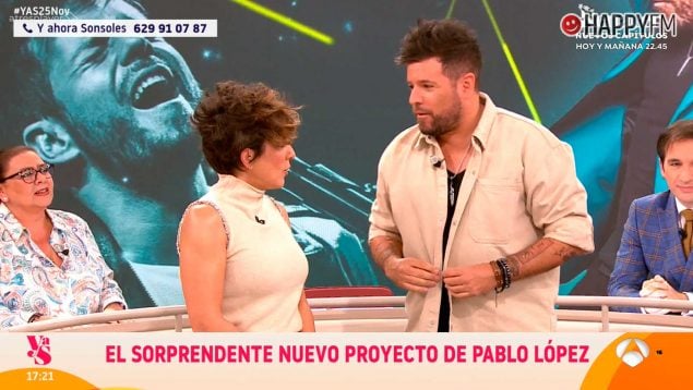 Pablo López en el plató de Y ahora Sonsoles (Atresmedia).