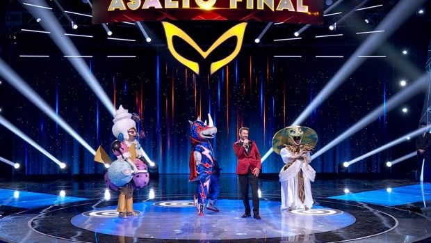 Helado, Rinoceronte y Cobra en el Asalto Final en Mask Singer 4. (Atresmedia)