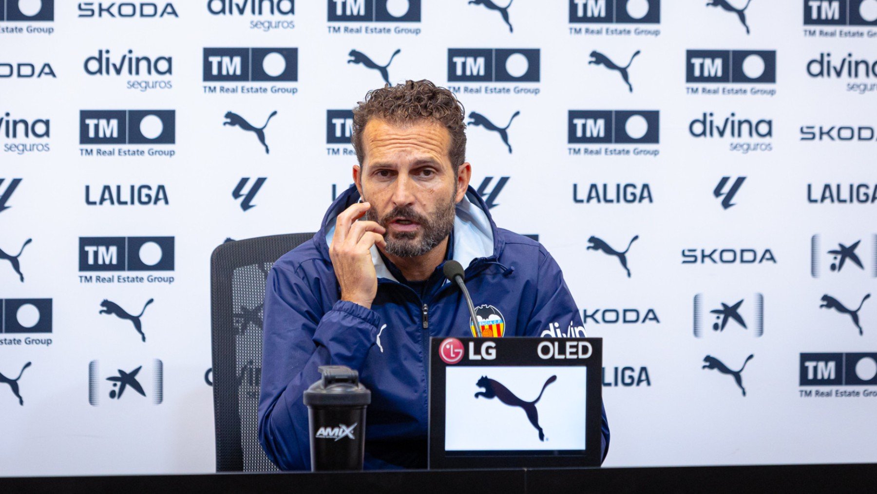 Rubén Baraja, en la rueda de prensa.