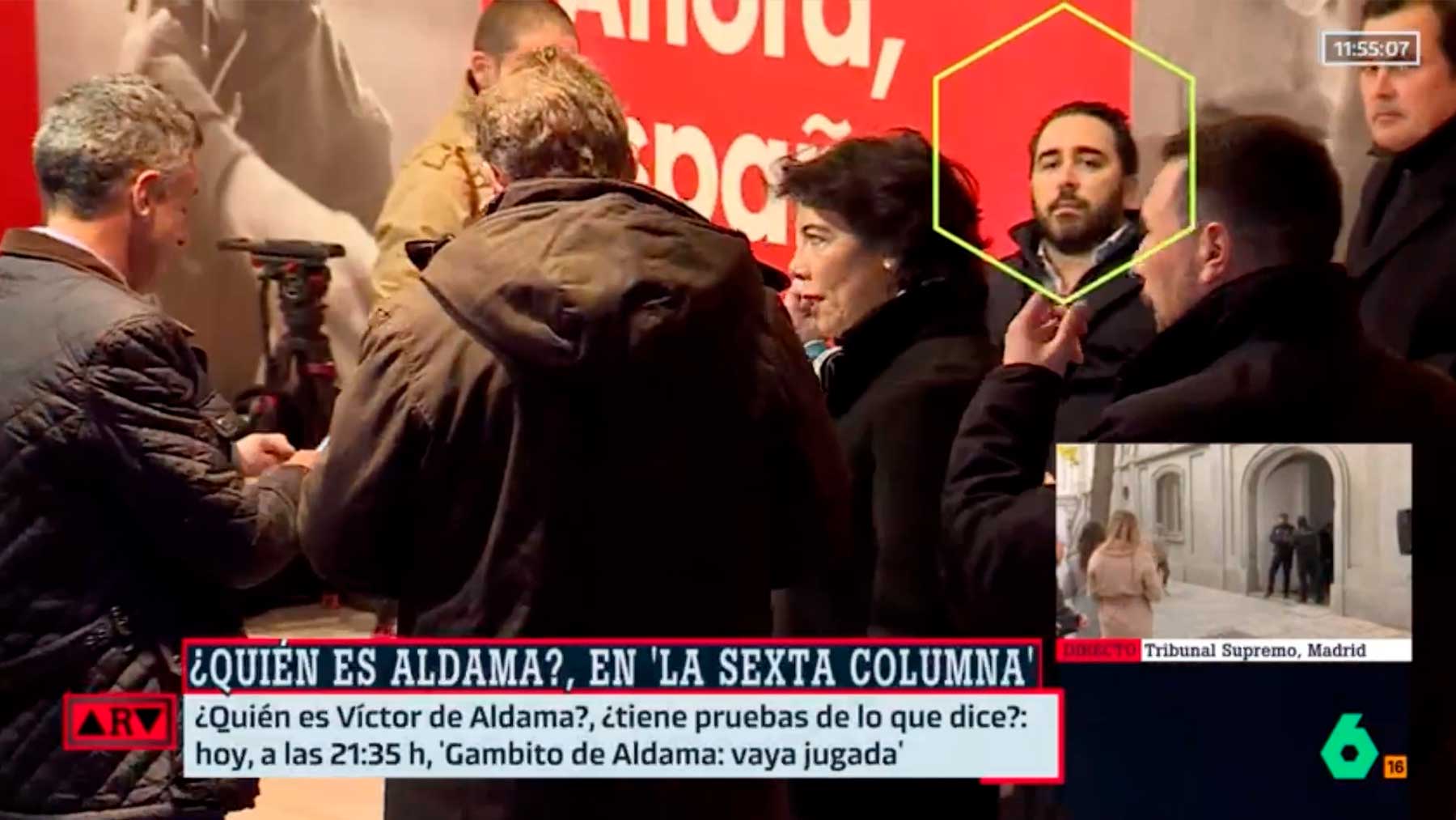 Aldama en la sede del PSOE en Ferraz la noche de las elecciones. (FOTO: laSexta)