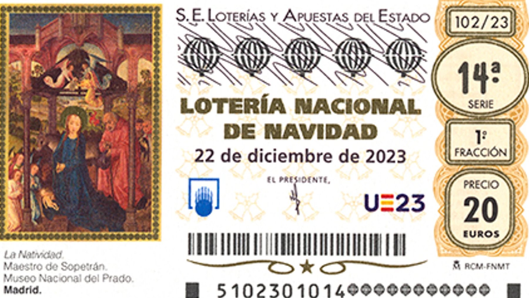 Décimo de Lotería de Navidad.